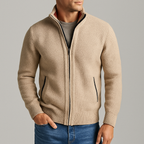 Kenzo - Men's Textured Full-Zip Cardigan with Contrast Trim