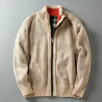 Kenzo - Men's Textured Full-Zip Cardigan with Contrast Trim