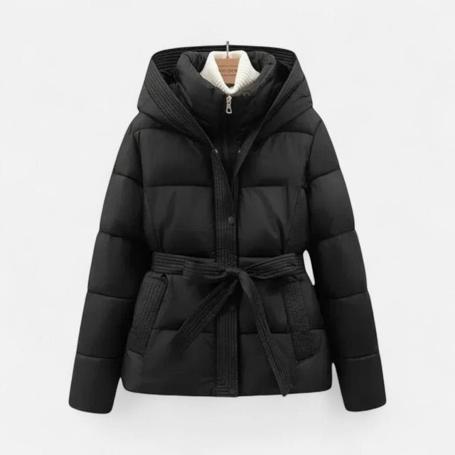 Kylie - Women's Quilted Puffer Jacket with Belted Waist