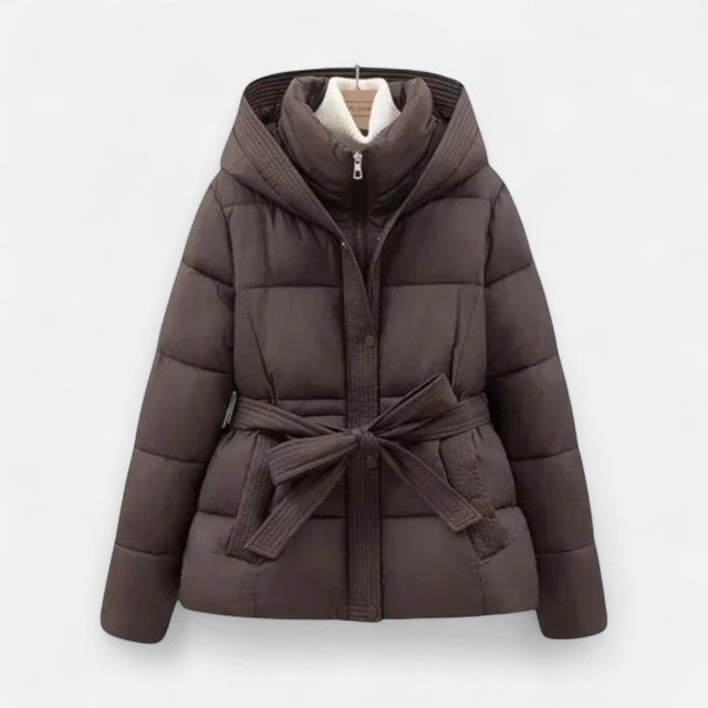 Kylie - Women's Quilted Puffer Jacket with Belted Waist
