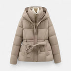 Kylie - Women's Quilted Puffer Jacket with Belted Waist