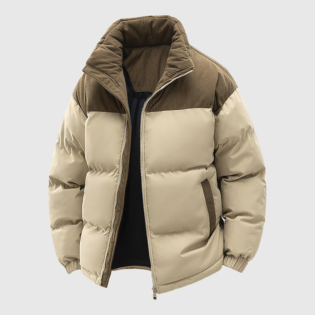 Lennox - Men's Corduroy Panel Quilted Puffer Jacket