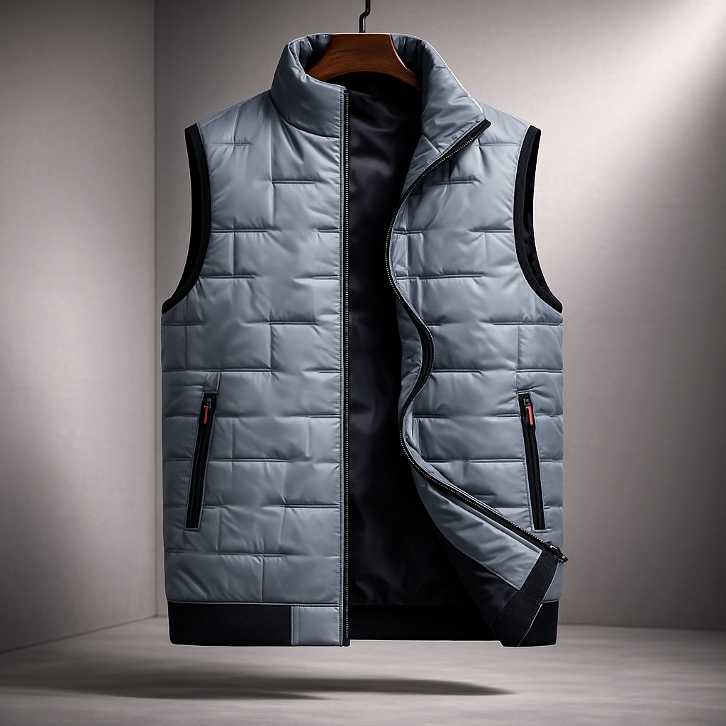 Lester - Men's Quilted Puffer Vest with Stand Collar