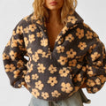 Lucinda - Women's Floral Fleece Half-Zip Pullover