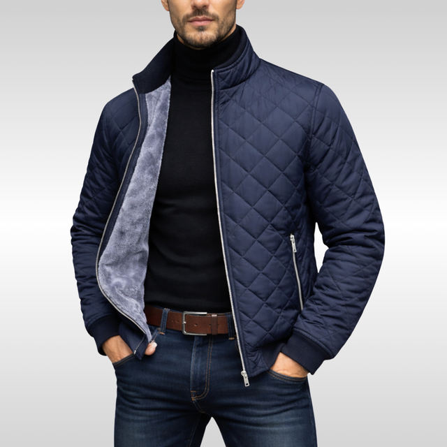 Lysander - Men's Diamond-Quilted Jacket with Fleece Lining