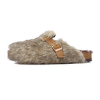 Margery - Women's Faux-Fur Buckle Clogs