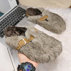 Margery - Women's Faux-Fur Buckle Clogs