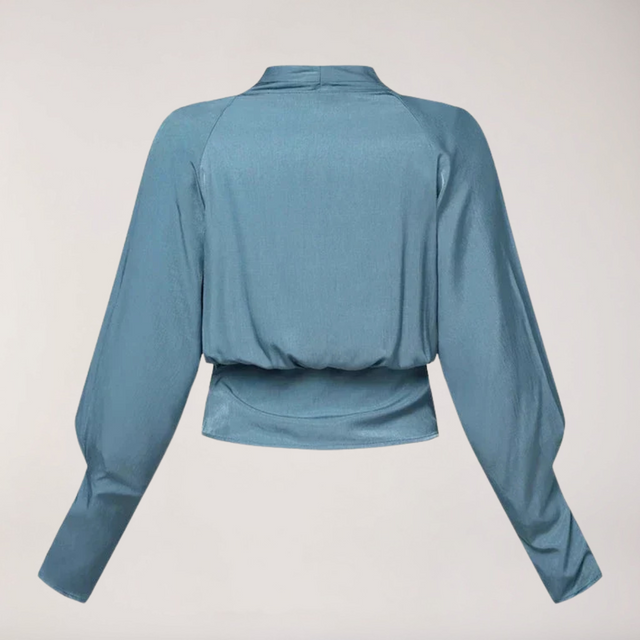 Marguerite - Women's Wrap Blouse with Puff Sleeves
