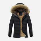 Orrin - Men's Quilted Parka Jacket with Faux-Fur Hooded Collar