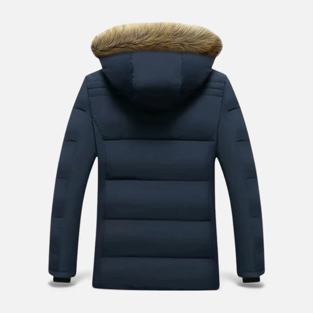 Orrin - Men's Quilted Parka Jacket with Faux-Fur Hooded Collar