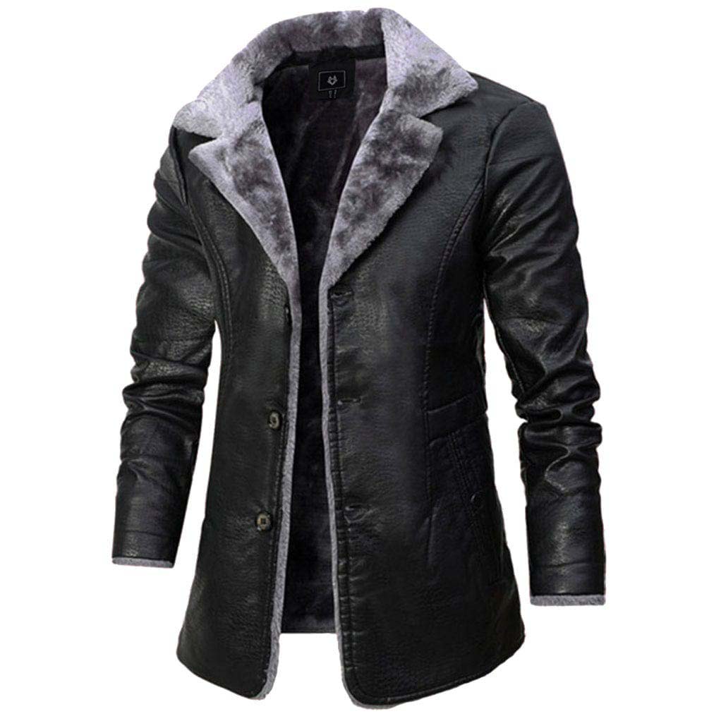 Reinhard - Men's Faux-Fur Lined Leather Coat