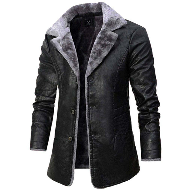 Reinhard - Men's Faux-Fur Lined Leather Coat
