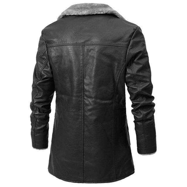 Reinhard - Men's Faux-Fur Lined Leather Coat