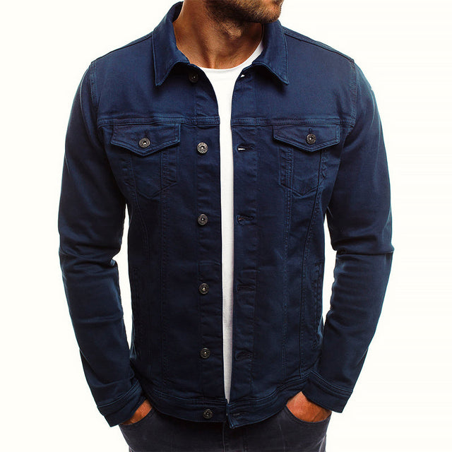 River - Men's Button-Front Denim Jacket with Chest Pockets