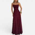 Sadie - Women's Lace Maxi Dress with Spaghetti Straps