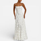 Sadie - Women's Lace Maxi Dress with Spaghetti Straps