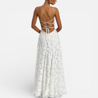 Sadie - Women's Lace Maxi Dress with Spaghetti Straps