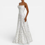 Sadie - Women's Lace Maxi Dress with Spaghetti Straps