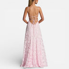 Sadie - Women's Lace Maxi Dress with Spaghetti Straps
