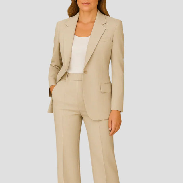 Tiffany - Women's Single-Button Blazer Suit with Straight-Leg Trousers