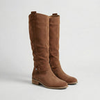 Waverly - Women's Suede-Look Knee-High Boots with Low Heel