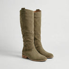 Waverly - Women's Suede-Look Knee-High Boots with Low Heel