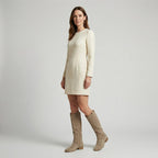 Waverly - Women's Suede-Look Knee-High Boots with Low Heel